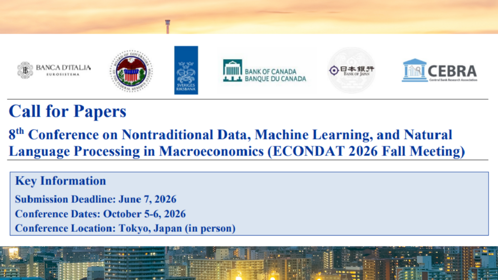 Call for Papers: ECONDAT 2026 Fall Meeting (Tokyo)