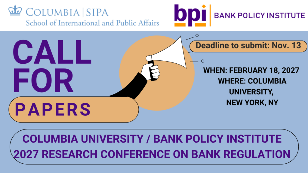 Call for Papers: 2027 Research Conference on Bank Regulation